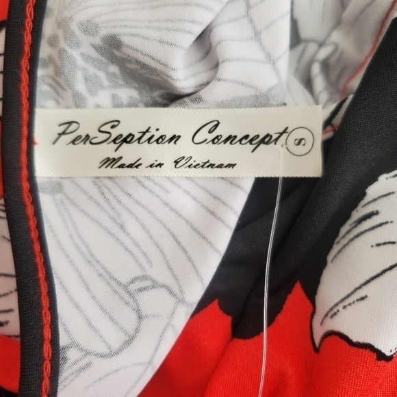 Per Seption Concept Blouse Black, White & Red Office Career Work (S) - Picture 11 of 12